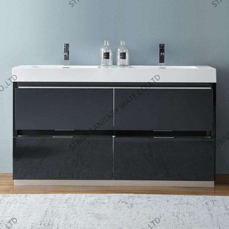 48" Wall Mounted Double Sink Bathroom Vanity Modern Bathroom Furniture