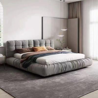Hot Sale Modern Luxury Wood Frame Soft Bed Leather King Size Bed