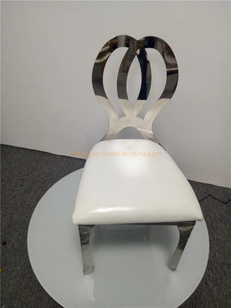 Factory Price Nordic Style Modern Crowen Chairs Outdoor White Bamboo Chairs Hotsale Stainless Steel Chair Wedding Banquet Number Decoration Dining Chair