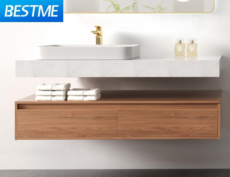 American Style Hotel Use Wood Bathroom Furniture with Artificial Stone Countertop (BY-X7310-120)