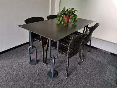 Horeco Furniture of Metal Table Base with Rock Plate Top