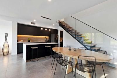 Handleless Black Simple Island Kitchen Cabinets Cupboard with PVC Finish Modern Melamine Kitchen Furniture Cabinet