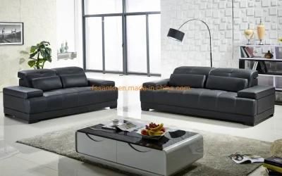Modern Black Home Furniture Top Grain Leather Fabric PU PVC 1+2+3seater Living Room Sofa Set