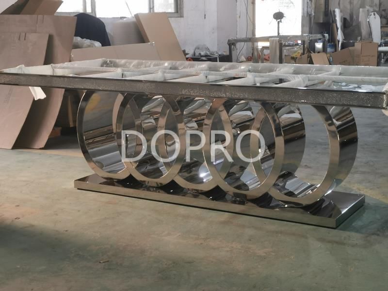 Popular Design Dining Table Stainless Steel Marble Top
