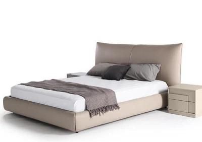 Simple Style Home Furniture Genuine Leather Bedroom Bed