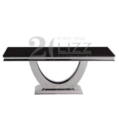 Chinese Manufacture High Quality Metal Home Dining Room Furniture Modern Mable Stone Table