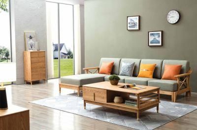 Modern Design Living Room Ash Wood Leisure Sofa TV Table Tea Table Set