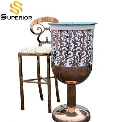Factory Sale Stainless Steel Bar Chairs and Tables for Event