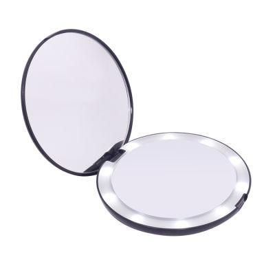 Customizable Portable 10PCS LED Lights Vanity Mirror Hand Pocket Magic Makeup LED Mirror