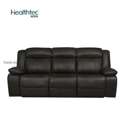 Modern Brown or Black Leather Corner Recliner Sofa