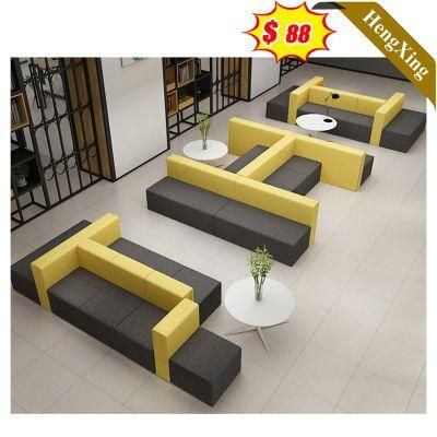 Modern Style Public Waiting Chair Furniture PU Leather Office Sofa 3 Seat L Shape Leisure Living Room Sofa