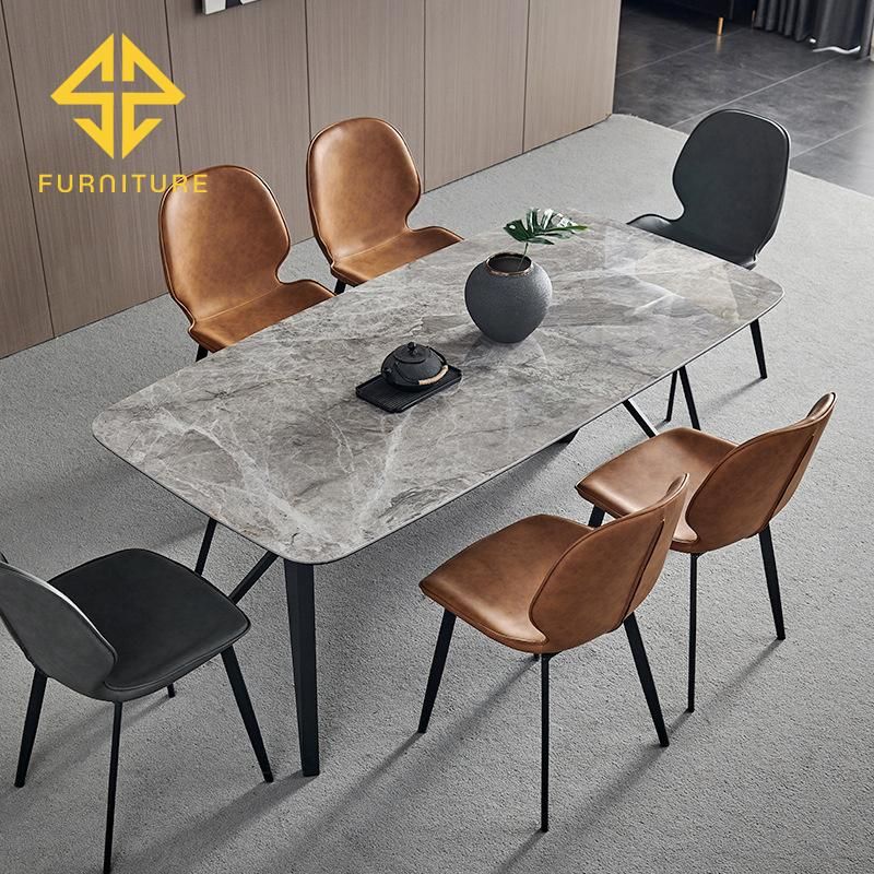 Commercial Furniture Rock Stone Table with Stainless Steel Legs