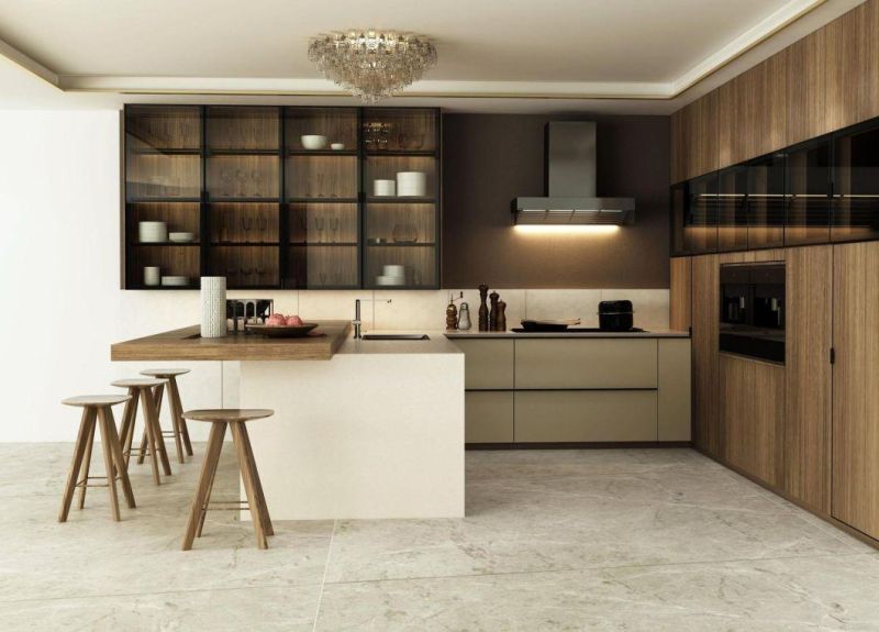Modern High Gloss Lacquer Melamine Kitchen Cabinet
