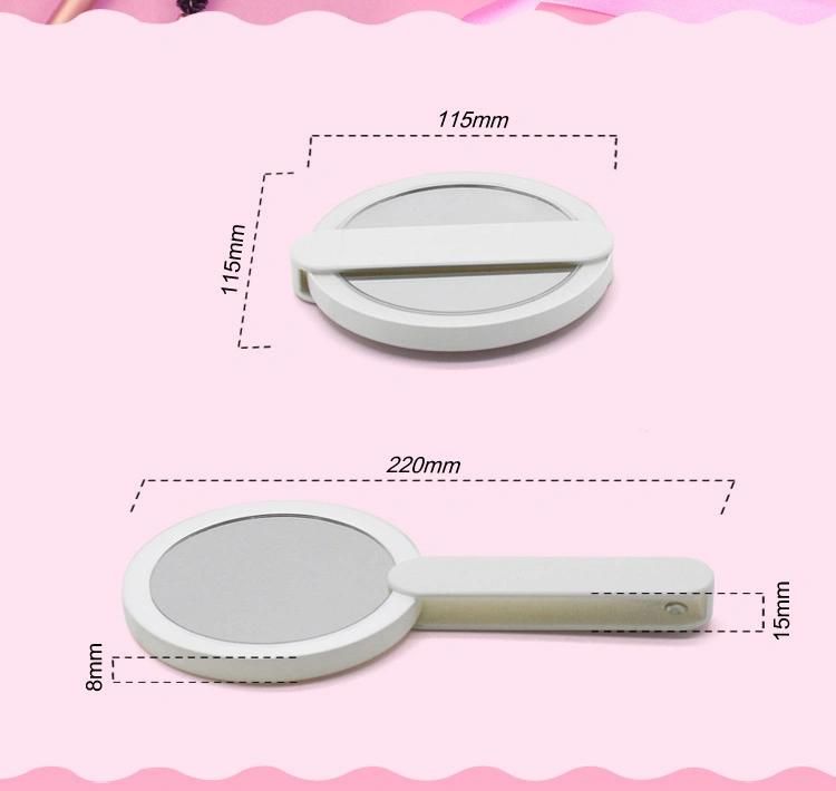 Foldable Hand Held Mini Vanity Pocket Makeup LED Mirror