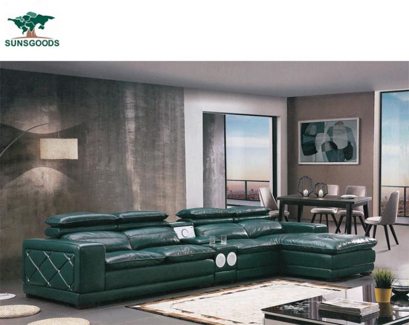 Manufacturer Luxury Popular Designbedroom Real Leather Corner Sofa Group Sofa Modern Furniture