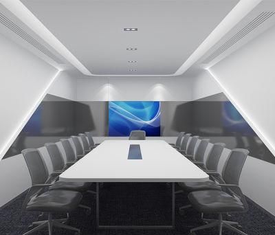 Luxury White Corian Marble Executive Boardroom Table with Sockets