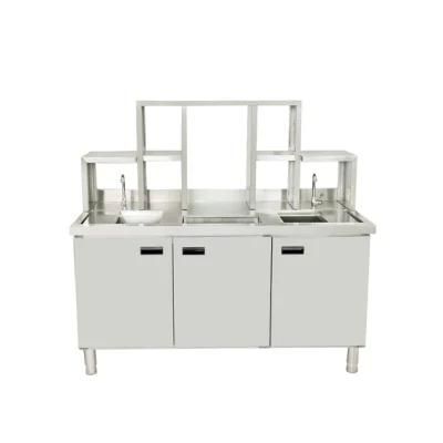 Commercial Kitchen Workbench Stainless Steel Cabinet with Sink