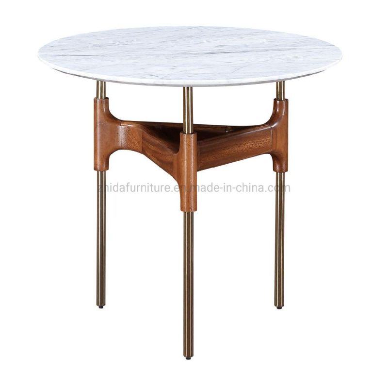 Stainless Steel Brass Color Small Round Coffee Table