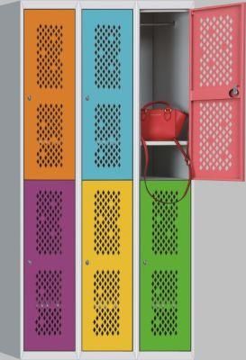 Modern Design Grid 6 Door School Storage Cabinet Metal Wire Mesh Locker