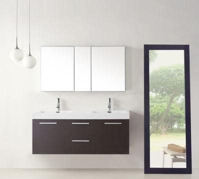 China Factory Diretly Wholesale Latest Wall-Mounted Bathroom Cabinet with Double Sinks