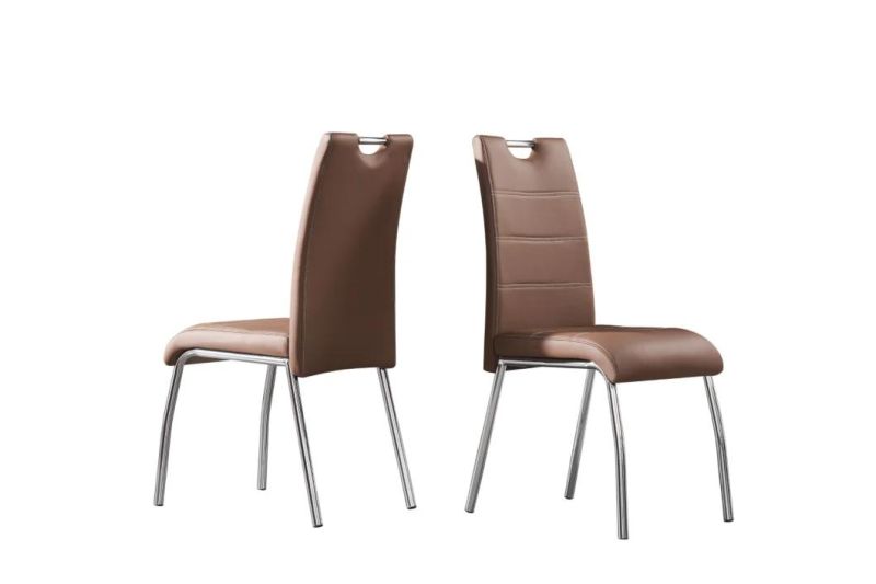 Living Room Restaurant Hotel Furniture PU Leather Electroplating Dining Chair