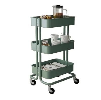 3-Tier Modern Metal Storage Rack Kitchen Serving Trolley Cart