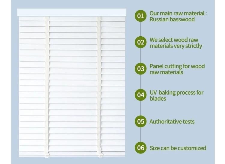 Cordless 2 Inch 50mm Faux Wood Blinds for Window