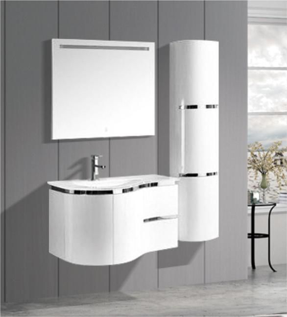 Factory Directly Sell Modern White PVC Bathroom Cabinet with Washing Basin