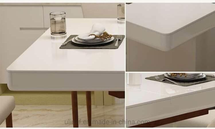 Rectangle Home Wooden Modern Set High Performance Fixed Dining Table