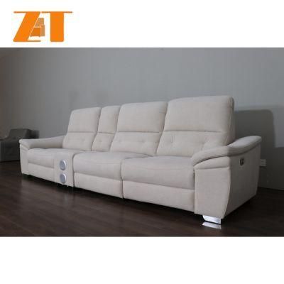 China Custom Made Factory Direct Wholesale Price White Cream Fabric Three Seat Sofa
