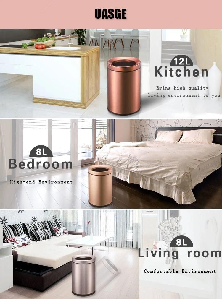 Modern Decorative Steel Recycling Usage Worktop Waste Bin Hotel Room