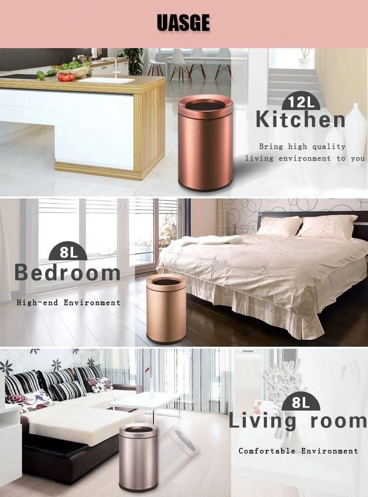 Modern Decorative Steel Recycling Usage Worktop Waste Bin Hotel Room