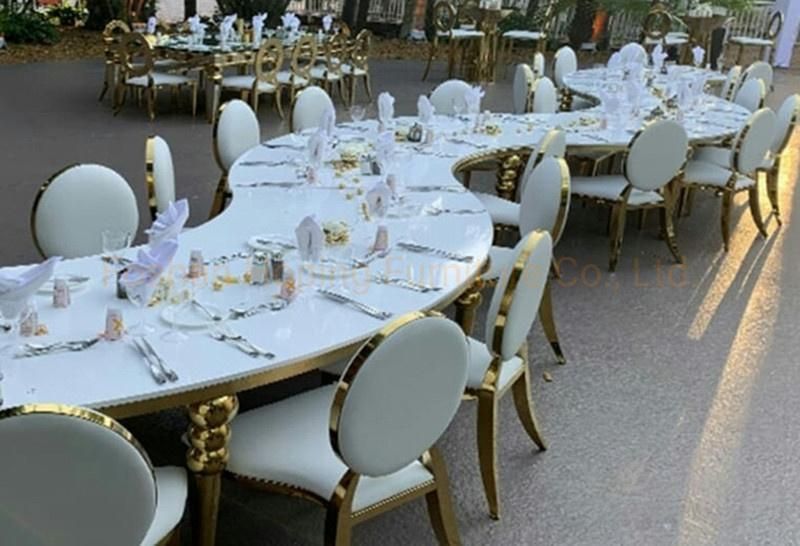 Restaurant Furniture French Style Chair Gold Marble Dining Table Rectangular Household Simple Small Apartment Chairs Set