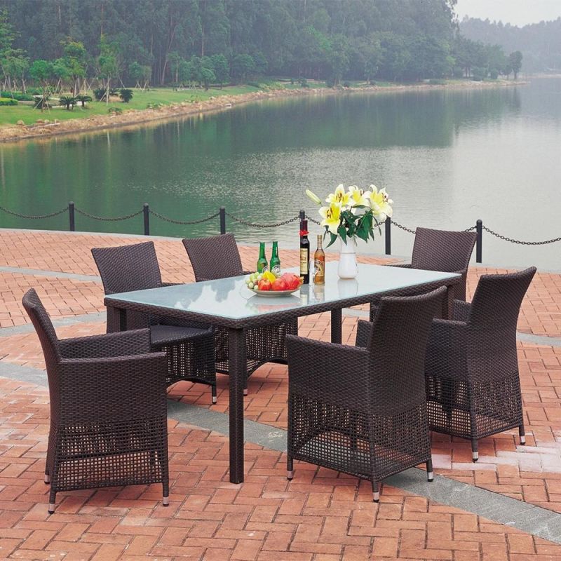 Hot Sale Modern Style Cheap Outdoor Rattan Patio and Garden Wicker Dining Round Table and 2 Chair Furniture Set