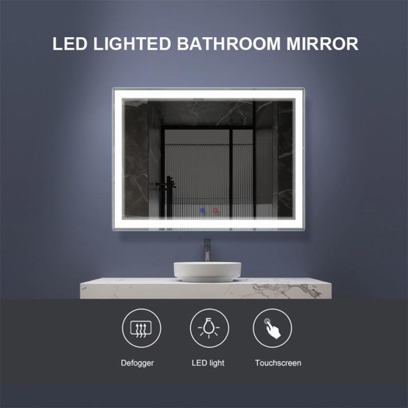 Illuminated LED Lighted Frameless Wall Smart Mirror Bathroom Furniture China Manufacturer