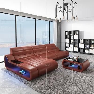 Direct Sale European Leisure Home Furniture Modern Modular L Shape Genuine Leather Sofa