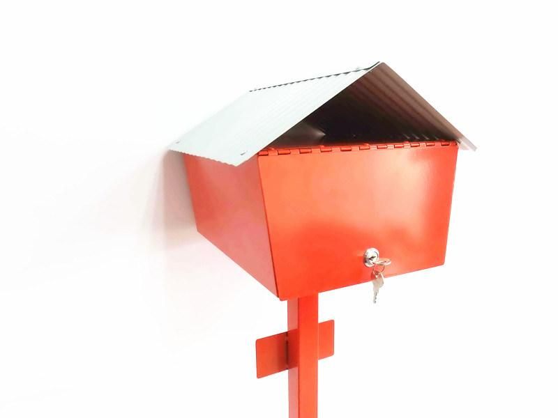 Galvanized Steel Free Standing Letter Box Post Drop Box Mailbox with Column