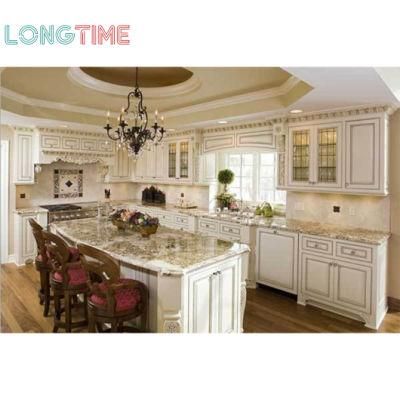 Simple Wooden Kitchens Furniture Luxury Classic Maple Solid Wood Base Kitchen Cabinet