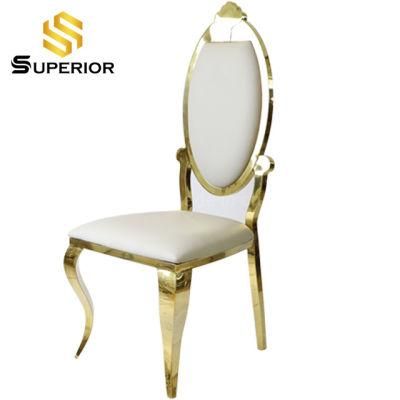 Factory Wholesale Furniture Stainless Steel Luxury Wedding Leather Dining Chair