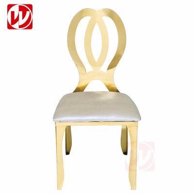 Modern Butterfly Chair Back Golden Metal Dining Chair Luxury Wedding Party Furniture Stacking Stainless Steel Banquet Chair