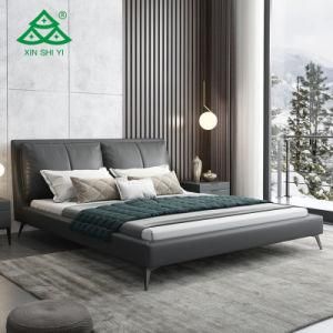 Home Furniture Set Bedroom Furniture Light Luxury Italy Leather Bed