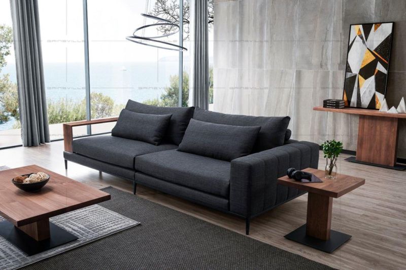 Guangdong Factory Living Room Sectional Corner Fabric Leather Sofa Furniture for Home Furniture