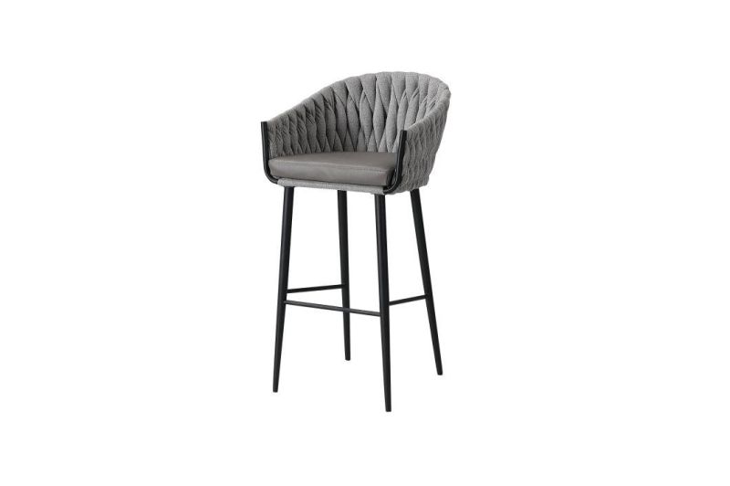 Modern New Design High Quality Dining Furniture Fabric Rope Bar Stools