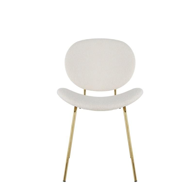 Luxury Design Restaurant Modern Dining Dining Plastic Seat Velvet Cover Chairs with Golden Chrome Leg