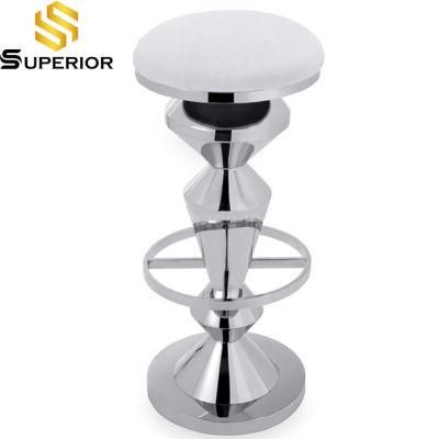 Stainless Steel White Leather Bar Chair For Bar Furniture