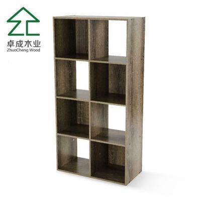 Oak Shelving Unit Ladder Shelf Storage Bookcase with 6 Compartments