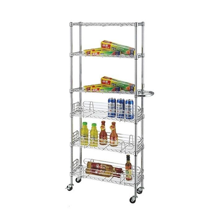 Home Kitchen Light Duty Storage Rack 6 Tier Mobile Wire Racking System