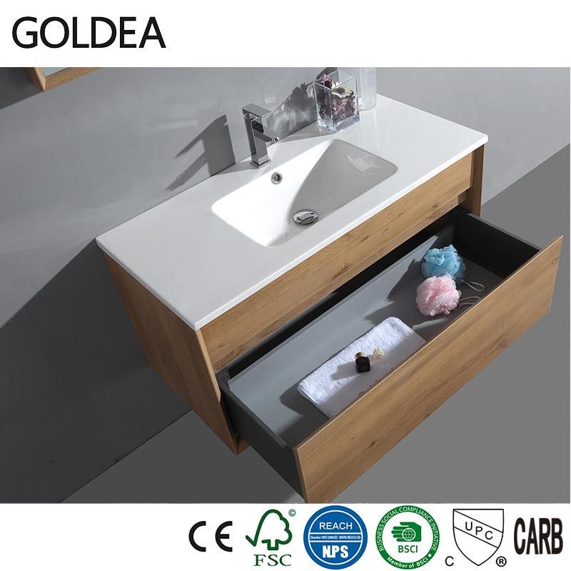 Ceramics New Goldea Hangzhou Vanity Basin Mirror Cabinets Cabinet Wooden Bathroom Manufacture