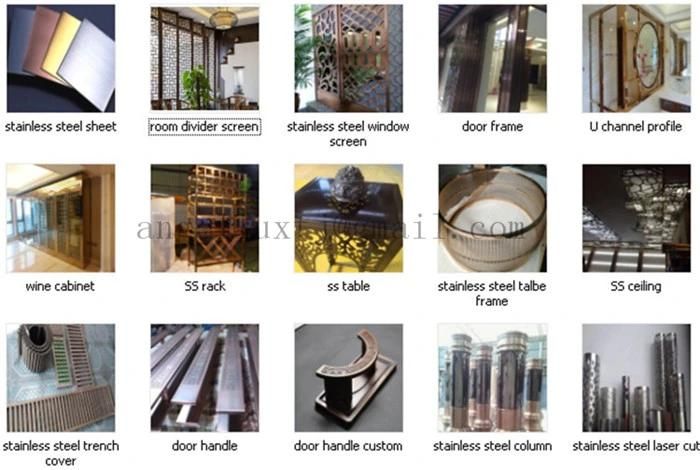 Modern Stainless Steel Furniture Gold Color Table Legs Laser Cutting Parts Foshan of China Supplier
