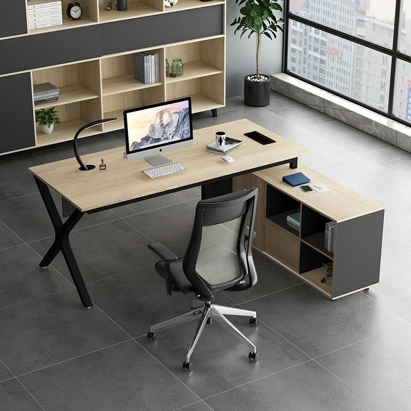 Newest Modern Design Steel Leg CEO Office Wooden Executive Desk